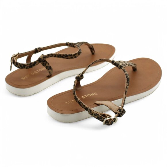 Sun + Stone Kristi T-Strap Flat Sandals - Picture 5 of 8